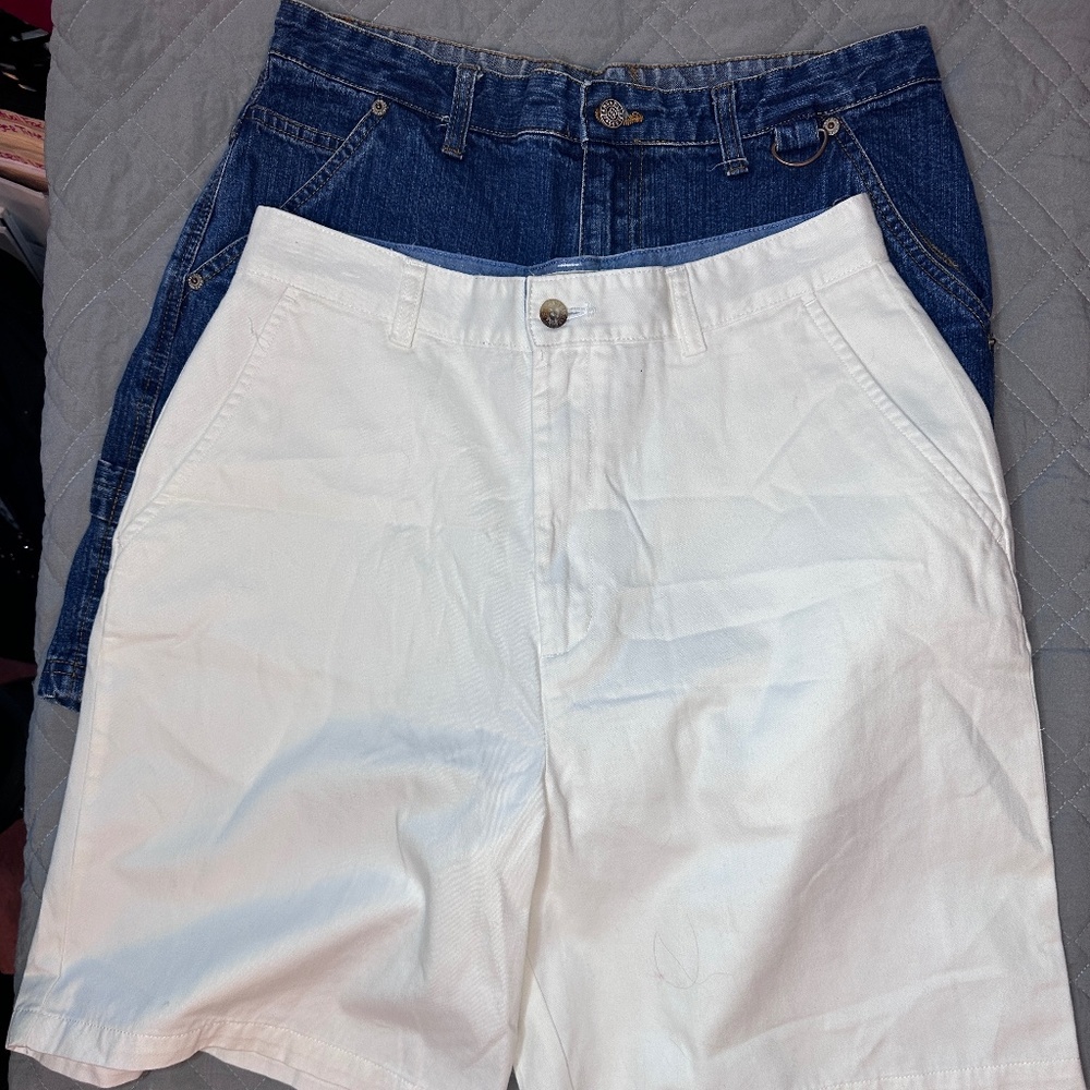 Size 10~ I pair of Navy Blue and 1 pair of Khaki Shorts